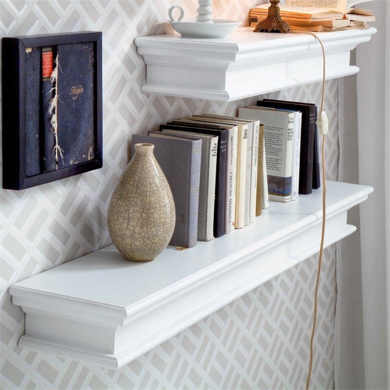 Novasolo Halifax White Floating Wall Shelf 120cm White Tree Furniture