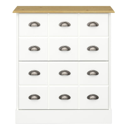 Nola White & Pine Shoe Cabinet- White Tree Furniture