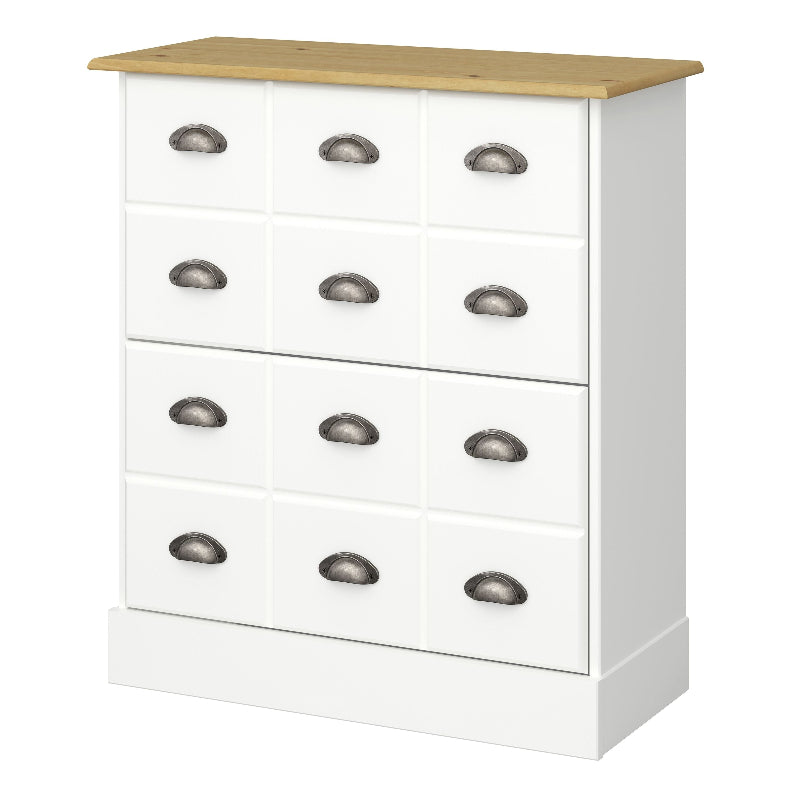 Nola White & Pine Shoe Cabinet- White Tree Furniture