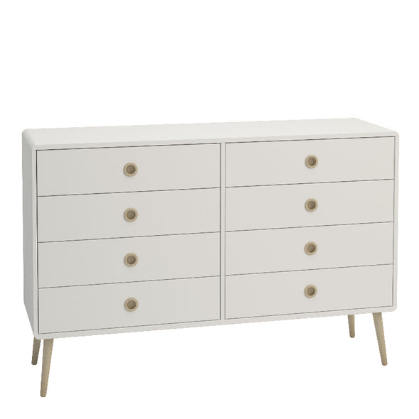 Softline Off White Wide Chest of Drawers 4+4 - White Tree Furniture