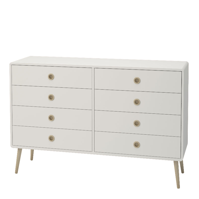 Softline Off White Wide Chest of Drawers 4+4 - White Tree Furniture