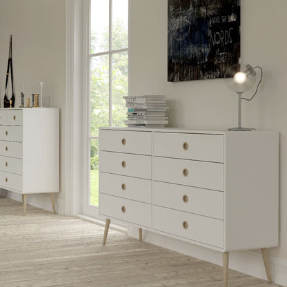 Softline Off White Wide Chest of Drawers 4+4 - White Tree Furniture