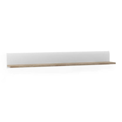 Chelsea Wall Shelf in White w/ Truffle Oak Trim - White Tree Furniture