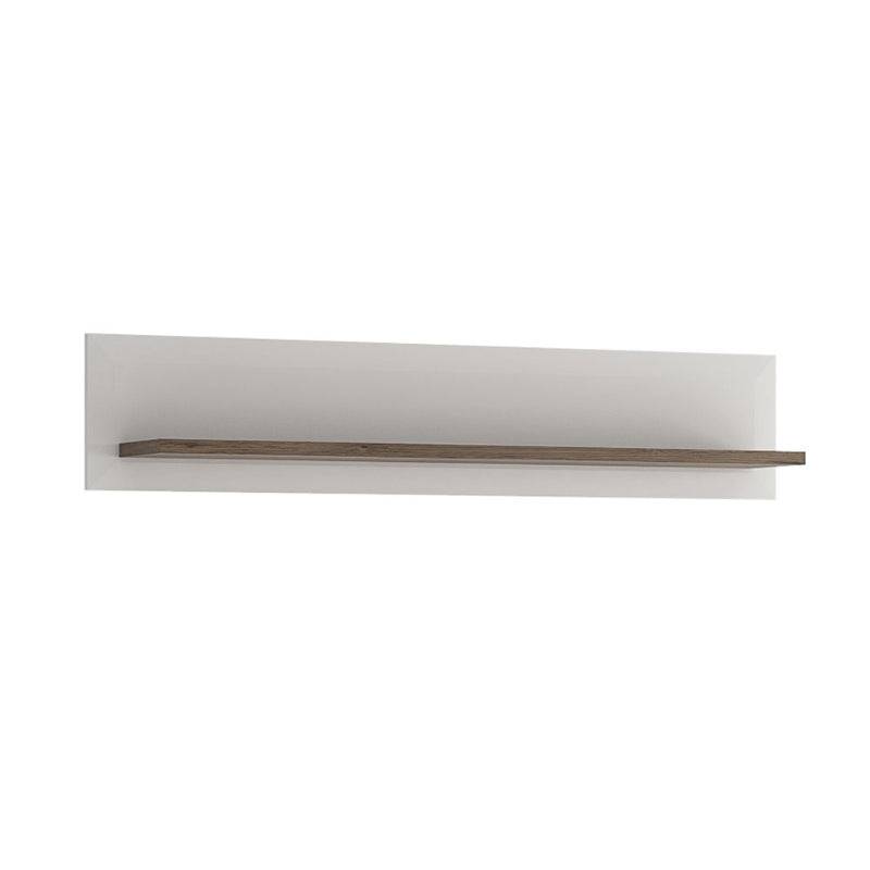 Toronto White & San Remo Oak Wall Shelf 125cm - White Tree Furniture