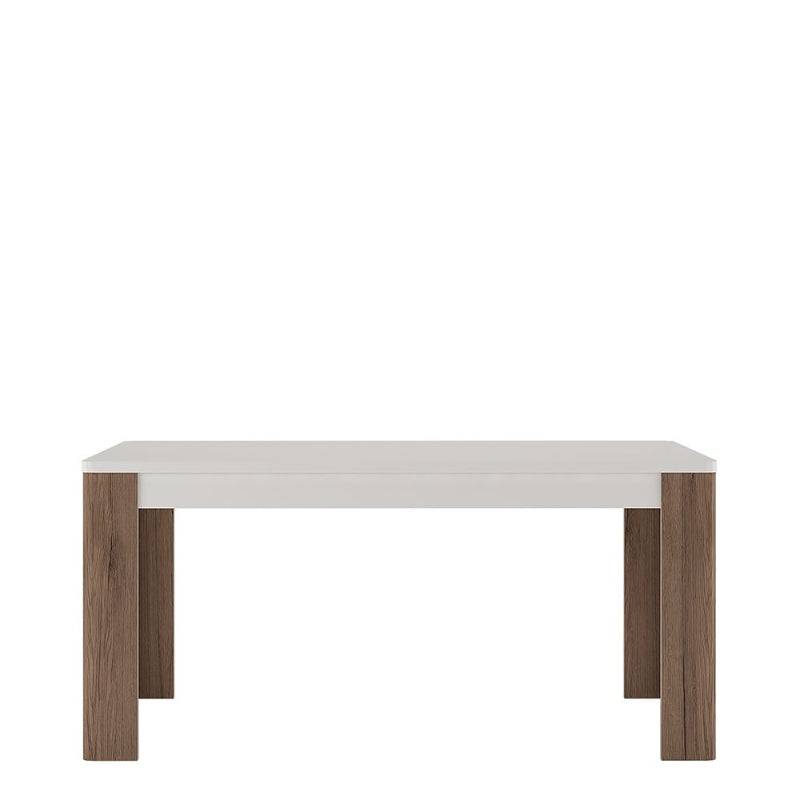 Toronto White & San Remo Oak Dining Table 160cm - White Tree Furniture