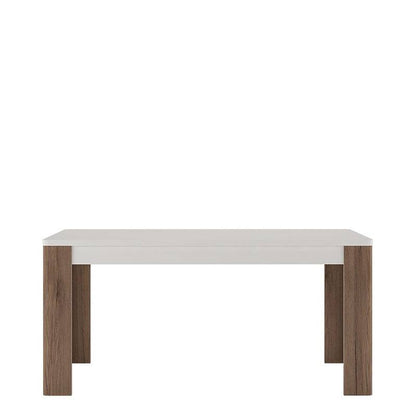 Toronto White & San Remo Oak Dining Table 160cm - White Tree Furniture