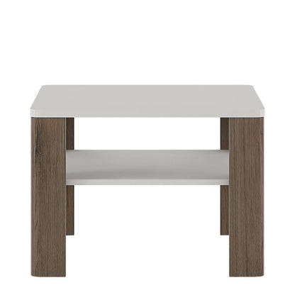 Toronto White & San Remo Oak Square Coffee Table w/ Shelf