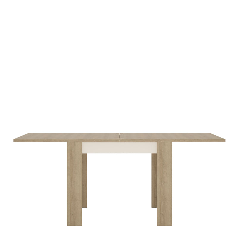 Lyon Small Extending Dining Table in Oak / White High Gloss - White Tree Furniture