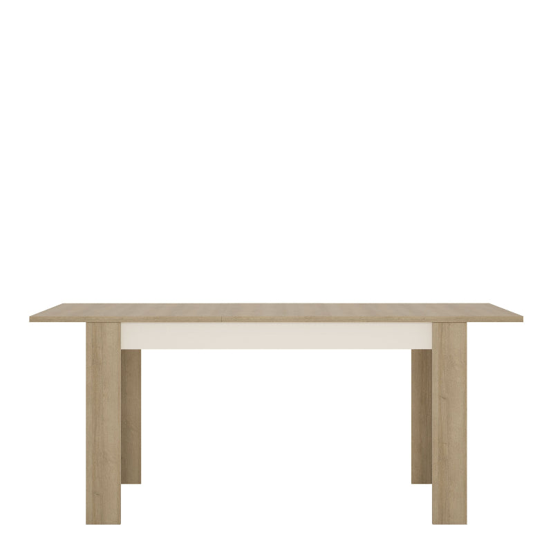 Lyon Medium Extending Dining Table in Oak / White High Gloss - White Tree Furniture