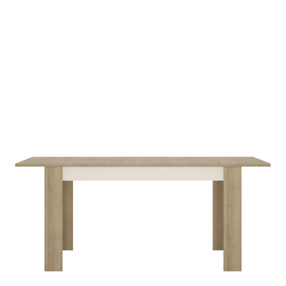 Lyon Medium Extending Dining Table in Oak / White High Gloss - White Tree Furniture