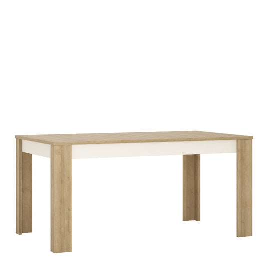 Lyon Large Extending Dining Table in Oak / White High Gloss - White Tree Furniture