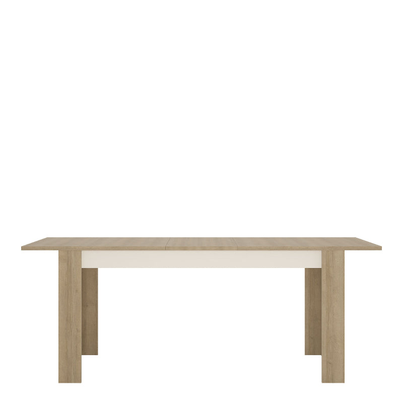 Lyon Large Extending Dining Table in Oak / White High Gloss - White Tree Furniture