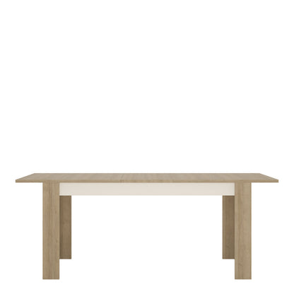 Lyon Large Extending Dining Table in Oak / White High Gloss - White Tree Furniture