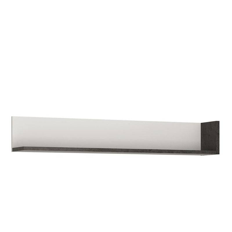 Zingaro White & Black Wall Shelf 133cm - White Tree Furniture