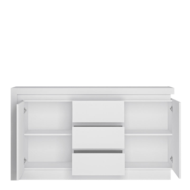 Lyon Sideboard w/ LED lighting in White & High Gloss - White Tree Furniture