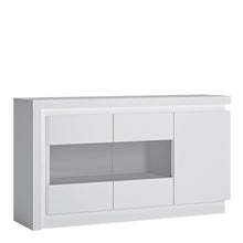 Lyon Glazed Sideboard w/ LED lighting in White & High Gloss - White Tree Furniture