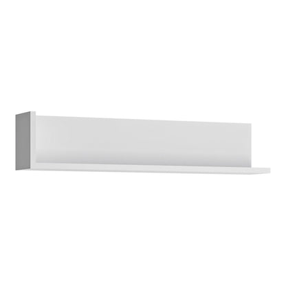 Lyon 120cm Wall Shelf in White & High Gloss - White Tree Furniture