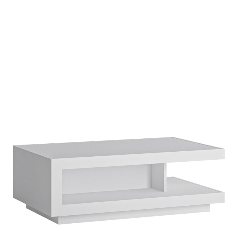 Lyon Designer Coffee Table in White & High Gloss - White Tree Furniture