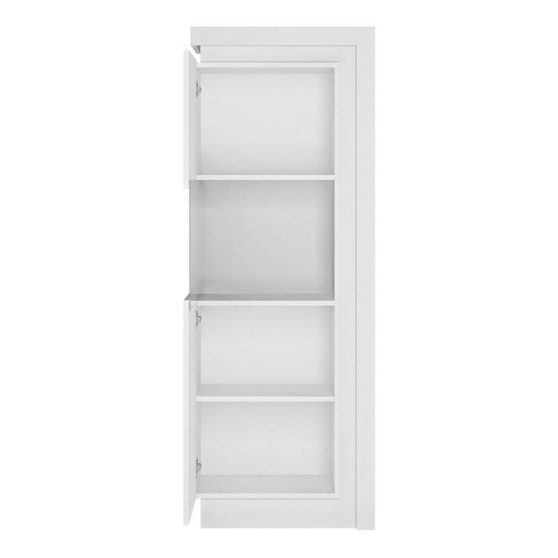 Lyon Narrow Display Cabinet (LHD) w/ LED lighting - White Tree Furniture