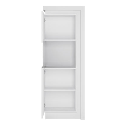 Lyon Narrow Display Cabinet (LHD) w/ LED lighting - White Tree Furniture