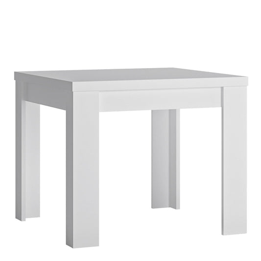 Lyon Small Extending Dining Table in White and High Gloss - White Tree Furniture