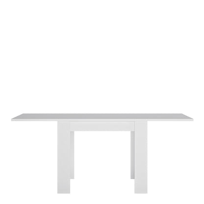 Lyon Small Extending Dining Table in White and High Gloss - White Tree Furniture