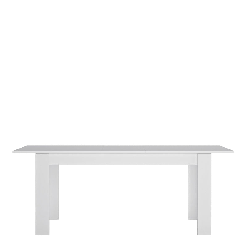 Lyon Large Extending Dining Table in White & High Gloss - White Tree Furniture