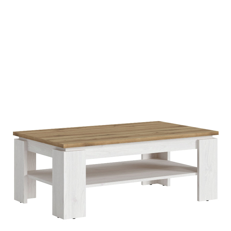 Celesto Coffee Table in White & Oak - White Tree Furniture