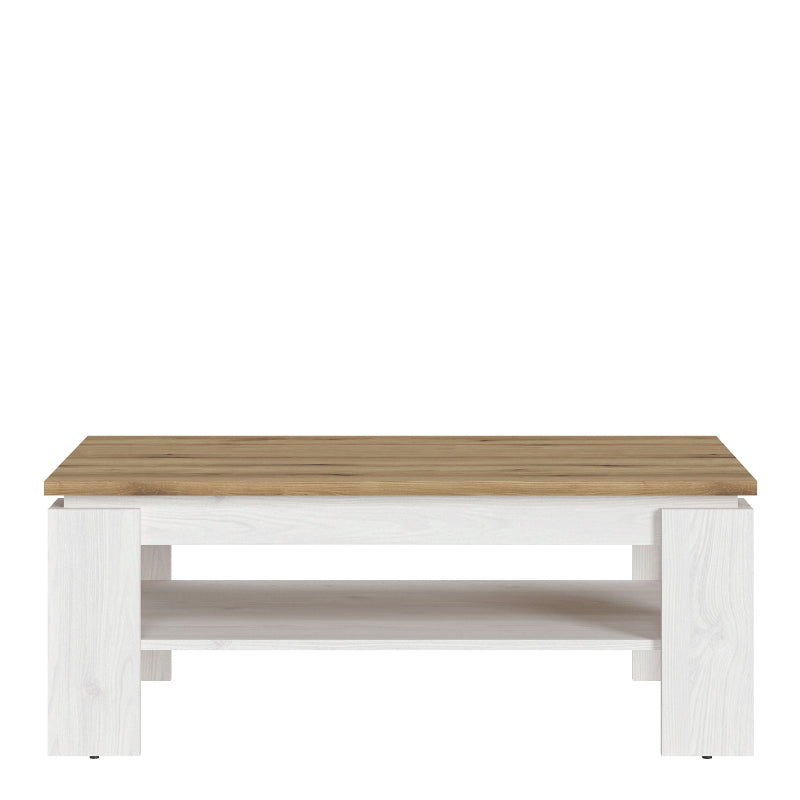 Celesto Coffee Table in White & Oak - White Tree Furniture