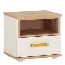 4KIDS 1 Drawer Bedside Cabinet with Orange Handles - White Tree Furniture