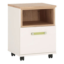 4KIDS High Gloss White & Oak Mobile Cabinet