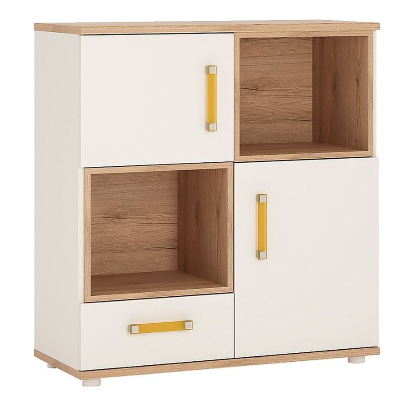 4KIDS White Cupboard w/ 2 Open Shelves - White Tree Furniture