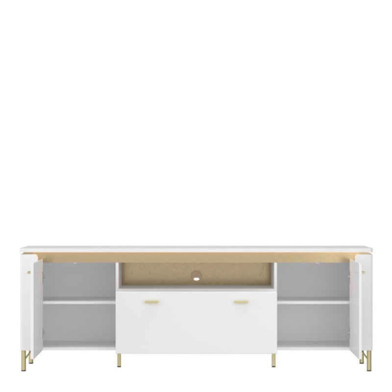 Lazio TV Cabinet w/ 2 Doors in Alpine White / White Gloss - White Tree Furniture