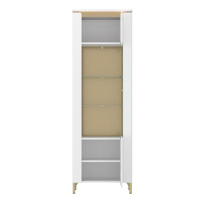 Lazio Vitrin w/ 1 Door in Alpine White / White Gloss - White Tree Furniture