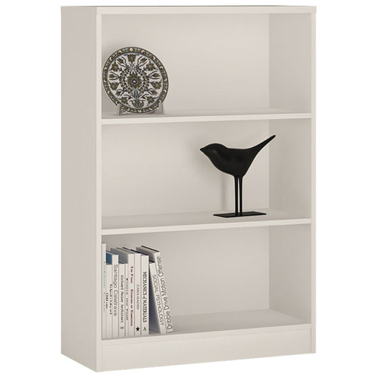 4YOU Pearl White Medium Wide Bookcase - White Tree Furniture