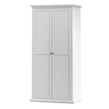 Paris White Wardrobe with 2 Doors - White Tree Furniture