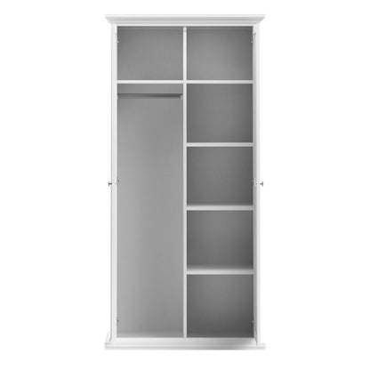 Paris White Wardrobe with 2 Doors - White Tree Furniture