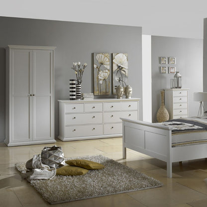 Paris White Wardrobe with 2 Doors - White Tree Furniture