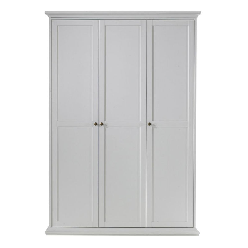 Paris White Wardrobe with 3 Doors - White Tree Furniture