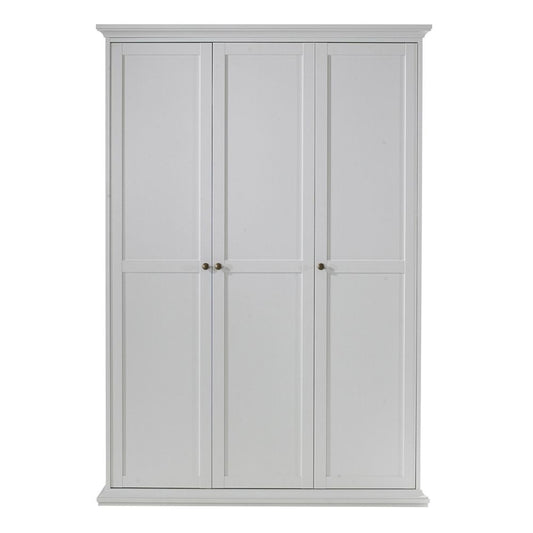 Paris White Wardrobe with 3 Doors - White Tree Furniture