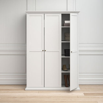 Paris White Wardrobe with 3 Doors - White Tree Furniture