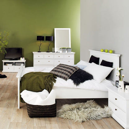 Paris White Double Bed 140 x 200cm - White Tree Furniture