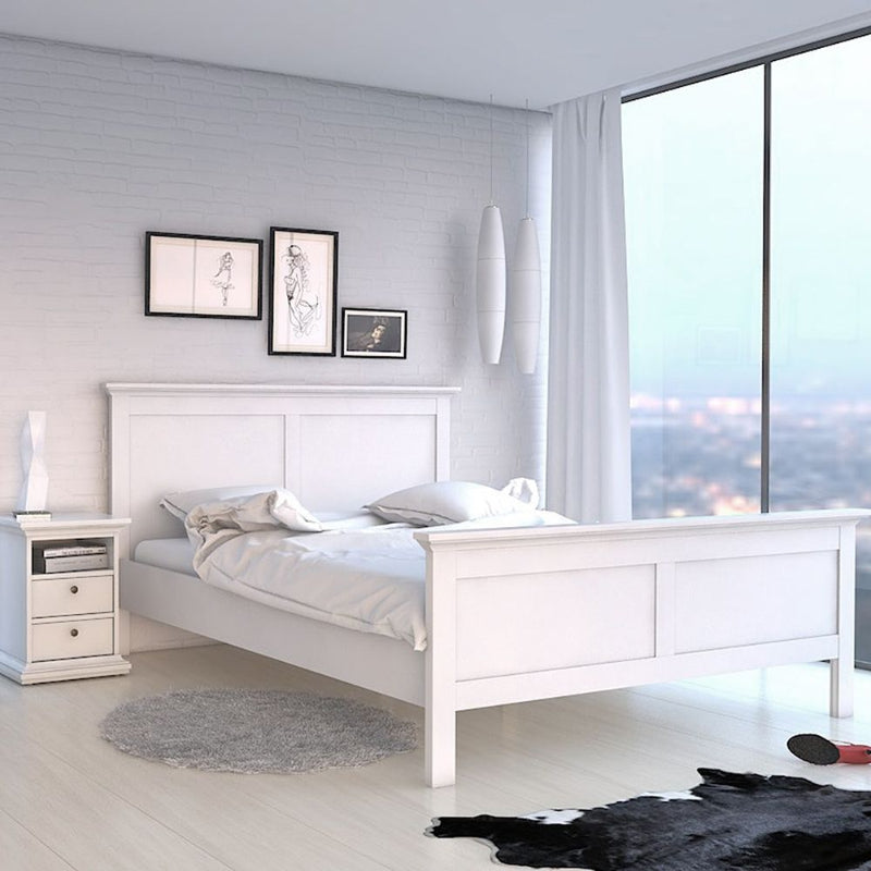 Paris White Double Bed 140 x 200cm - White Tree Furniture