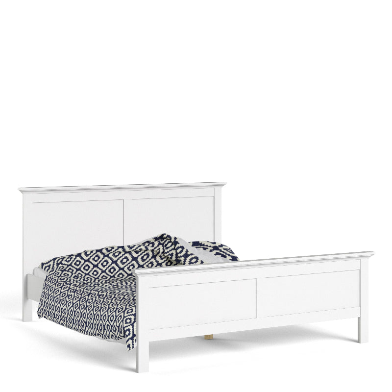 Paris White Super King Size Bed 180 x 200cm - White Tree Furniture