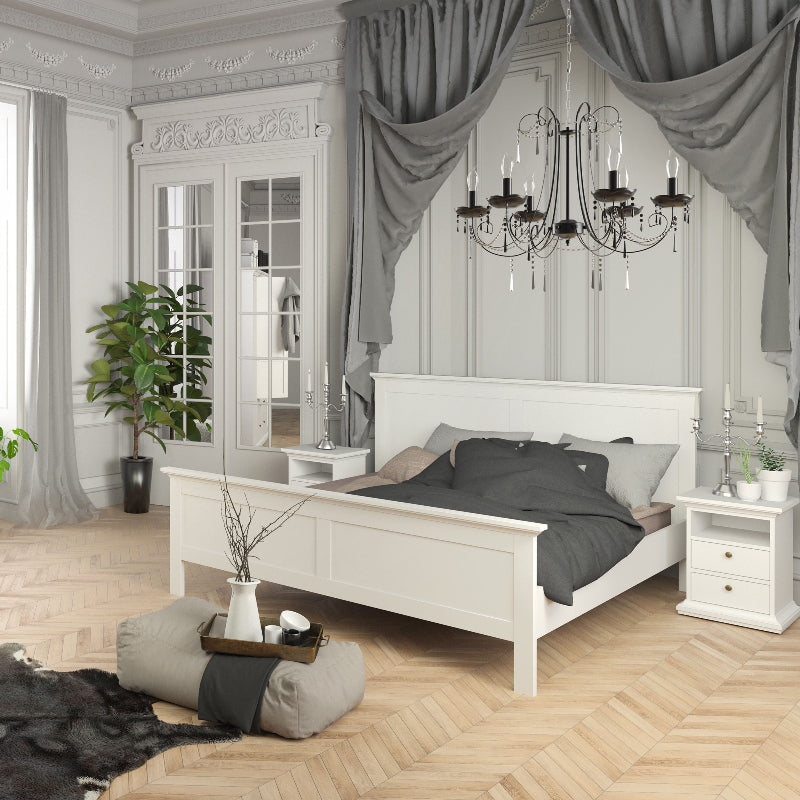 Paris White Super King Size Bed 180 x 200cm - White Tree Furniture