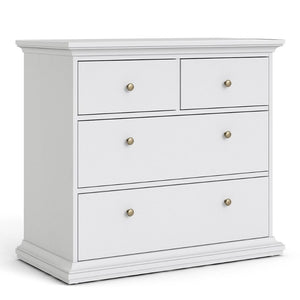 Paris White Chest of 4 Drawers - White Tree Furniture