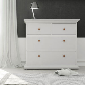 Paris White Chest of 4 Drawers - White Tree Furniture