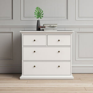 Paris White Chest of 4 Drawers - White Tree Furniture