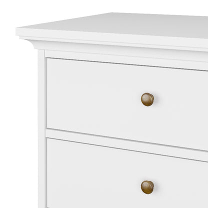 Paris White Narrow Chest of 5 Drawers - White Tree Furniture