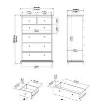 Paris White Chest of 6 Drawers - White Tree Furniture